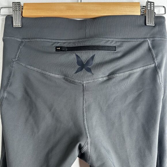 Kari Traa Leggungs Womens Small Black Reflective Zip Leg Athletic Running Tights - Picture 7 of 11